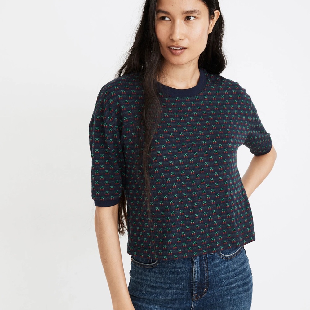 Madewell Cherry Jacquard Top